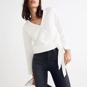White Crepe Faux Wrap Top -  XXL - Texture and Thread by Madewell